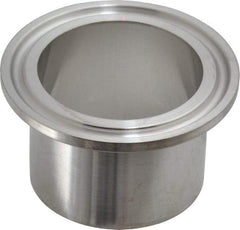 VNE - 1-1/2", Clamp Style, Sanitary Stainless Steel Pipe Welding Ferrule - Tube OD Connection, Grade 316/316L - Benchmark Tooling