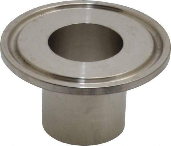 VNE - 1", Clamp Style, Sanitary Stainless Steel Pipe Welding Ferrule - Tube OD Connection, Grade 304 - Benchmark Tooling