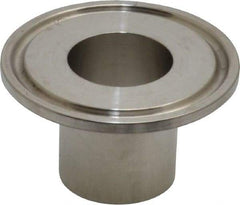 VNE - 1", Clamp Style, Sanitary Stainless Steel Pipe Welding Ferrule - Tube OD Connection, Grade 304 - Benchmark Tooling