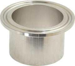 VNE - 1-1/2", Clamp Style, Sanitary Stainless Steel Pipe Welding Ferrule - Tube OD Connection, Grade 304 - Benchmark Tooling