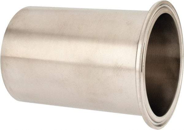 VNE - 3", Clamp Style, Sanitary Stainless Steel Pipe Tygon Hose Adapter - Tube OD Connection, Grade 304 - Benchmark Tooling