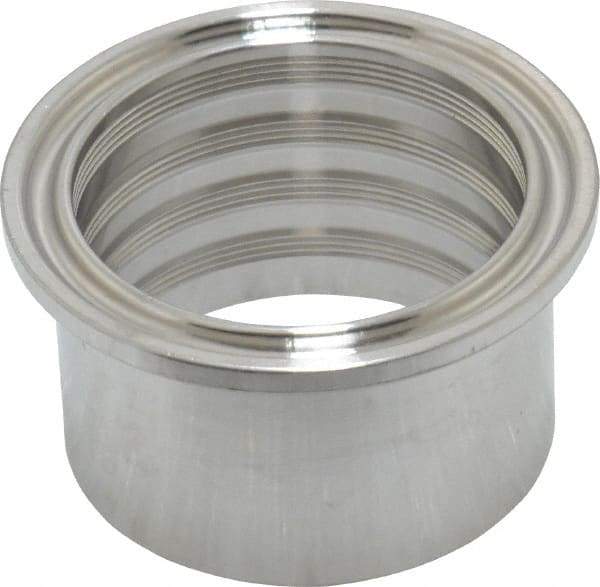 VNE - 1-1/2", Clamp Style, Sanitary Stainless Steel Pipe Recessless Ferrule (Expanding) - Tube OD Connection, Grade 316/316L - Benchmark Tooling