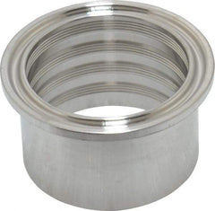 VNE - 1-1/2", Clamp Style, Sanitary Stainless Steel Pipe Recessless Ferrule (Expanding) - Tube OD Connection, Grade 316/316L - Benchmark Tooling