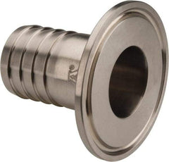 VNE - 1", Clamp Style, Sanitary Stainless Steel Pipe Rubber Hose Adapter - Tube OD Connection, Grade 316/316L - Benchmark Tooling