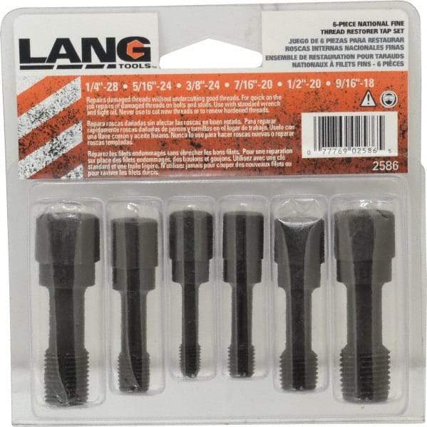 Lang - UNF, 3 & 4 Flute, Zinc Finish, Carbon Steel Tap Set - Right Hand Cut - Benchmark Tooling