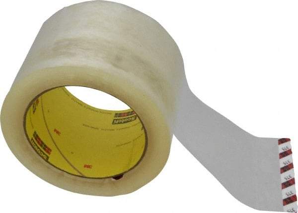 3M - 3" x 55 Yd Clear Rubber Adhesive Sealing Tape - Polypropylene Film Backing, 3.1 mil Thick, 70 Lb Tensile Strength, Series 375 - Benchmark Tooling