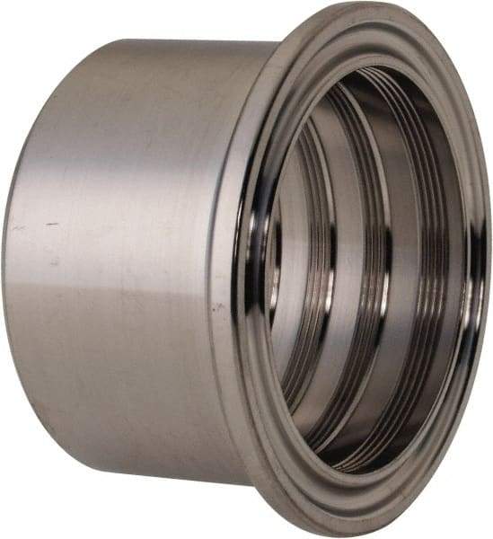 VNE - 1-1/2", Clamp Style, Sanitary Stainless Steel Pipe Recessless Ferrule (Expanding) - Tube OD Connection, Grade 304 - Benchmark Tooling
