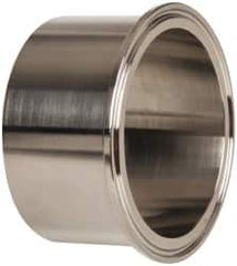 VNE - 3", Clamp Style, Sanitary Stainless Steel Pipe Tank Welding Ferrule - Tube OD Connection, Grade 316/316L - Benchmark Tooling