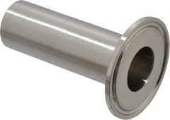 VNE - 1", Clamp Style, Sanitary Stainless Steel Pipe Long Tank Welding Ferrule - Tube OD Connection, Grade 316/316L - Benchmark Tooling