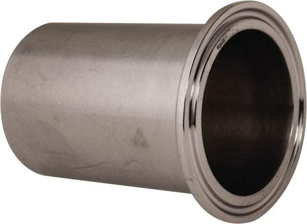 VNE - 2", Clamp Style, Sanitary Stainless Steel Pipe Long Tank Welding Ferrule - Tube OD Connection, Grade 316/316L - Benchmark Tooling