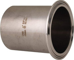 VNE - 2-1/2", Clamp Style, Sanitary Stainless Steel Pipe Long Tank Welding Ferrule - Tube OD Connection, Grade 316/316L - Benchmark Tooling