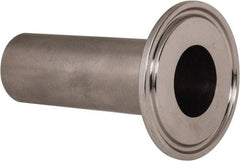 VNE - 1", Clamp Style, Sanitary Stainless Steel Pipe Long Tank Welding Ferrule - Tube OD Connection, Grade 304 - Benchmark Tooling