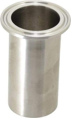 VNE - 1-1/2", Clamp Style, Sanitary Stainless Steel Pipe Long Tank Welding Ferrule - Tube OD Connection, Grade 304 - Benchmark Tooling