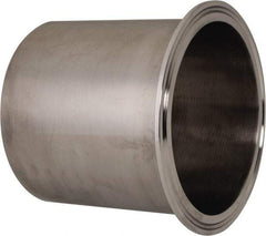 VNE - 4", Clamp Style, Sanitary Stainless Steel Pipe Long Tank Welding Ferrule - Tube OD Connection, Grade 304 - Benchmark Tooling