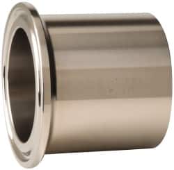 VNE - 1-1/2", Clamp Style, Sanitary Stainless Steel Pipe Tank Welding Ferrule - Tube OD Connection, Grade 304 - Benchmark Tooling