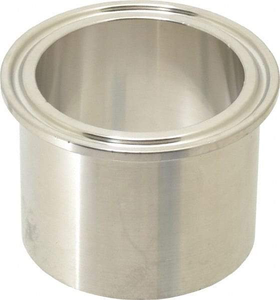 VNE - 2", Clamp Style, Sanitary Stainless Steel Pipe Tank Welding Ferrule - Tube OD Connection, Grade 304 - Benchmark Tooling