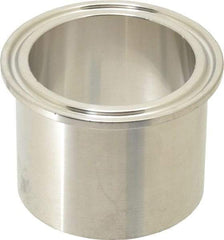 VNE - 2", Clamp Style, Sanitary Stainless Steel Pipe Tank Welding Ferrule - Tube OD Connection, Grade 304 - Benchmark Tooling
