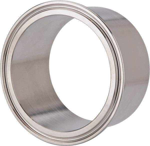 VNE - 3", Clamp Style, Sanitary Stainless Steel Pipe Tank Welding Ferrule - Tube OD Connection, Grade 304 - Benchmark Tooling