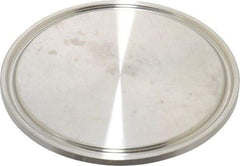 VNE - 2-1/2", Clamp Style, Sanitary Stainless Steel Pipe End Cap - Tube OD Connection, Grade 316/316L - Benchmark Tooling