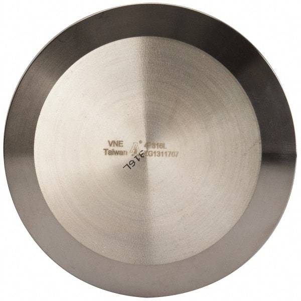 VNE - 4", Clamp Style, Sanitary Stainless Steel Pipe End Cap - Tube OD Connection, Grade 316/316L - Benchmark Tooling