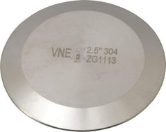 VNE - 2-1/2", Clamp Style, Sanitary Stainless Steel Pipe End Cap - Tube OD Connection, Grade 304 - Benchmark Tooling
