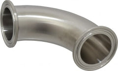 VNE - 1-1/2", Clamp Style, Sanitary Stainless Steel Pipe 90° Elbow - Tube OD Connection, Grade 316/316L - Benchmark Tooling