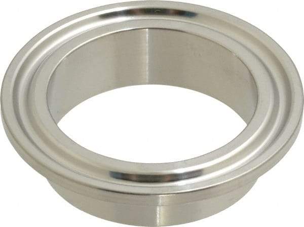 VNE - 1-1/2", Clamp Style, Sanitary Stainless Steel Pipe Short Welding Ferrule - Tube OD Connection, Grade 304 - Benchmark Tooling