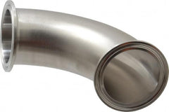 VNE - 2", Clamp Style, Sanitary Stainless Steel Pipe 90° Elbow - Tube OD Connection, Grade 304 - Benchmark Tooling