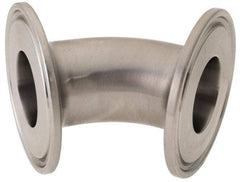 VNE - 1", Clamp Style, Sanitary Stainless Steel Pipe 45° Elbow - Tube OD Connection, Grade 316/316L - Benchmark Tooling