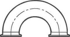 VNE - 3/4", Clamp Style, Sanitary Stainless Steel Pipe 180° U Bend - Tube OD Connection, Grade 316/316L - Benchmark Tooling