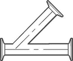 VNE - 1-1/2", Clamp Style, Sanitary Stainless Steel Pipe 45° Lateral - Tube OD Connection, Grade 304 - Benchmark Tooling