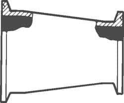 VNE - 2 x 1", Clamp Style, Sanitary Stainless Steel Pipe Concentric Reducer - Tube OD Connection, Grade 316/316L - Benchmark Tooling