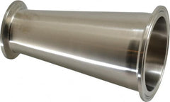 VNE - 2-1/2 x 1-1/2", Clamp Style, Sanitary Stainless Steel Pipe Concentric Reducer - Tube OD Connection, Grade 304 - Benchmark Tooling