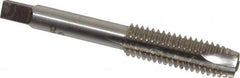 Interstate - 7/16-14 UNC, 3 Flute, Bright Finish, High Speed Steel Spiral Point Tap - Plug Chamfer, Right Hand Thread, 3-5/32" OAL, 1-7/16" Thread Length - Exact Industrial Supply