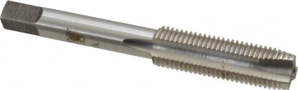Interstate - 7/16-20 UNF, 3 Flute, Bright Finish, High Speed Steel Spiral Point Tap - Plug Chamfer, Right Hand Thread, 3-5/32" OAL, 1-7/16" Thread Length - Exact Industrial Supply