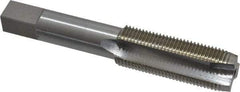 Interstate - 3/4-16 UNF, 3 Flute, Bright Finish, High Speed Steel Spiral Point Tap - Plug Chamfer, Right Hand Thread, 4-1/4" OAL, 2" Thread Length, 3B Class of Fit - Exact Industrial Supply