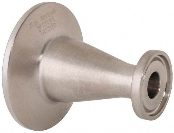 VNE - 1 x 1/2", Clamp Style, Sanitary Stainless Steel Pipe Concentric Reducer - Tube OD Connection, Grade 316/316L - Benchmark Tooling