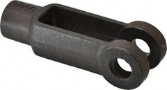 Jergens - 3/4-10 Thread, 1-1/2" Yoke Width, Carbon Steel, Tapped Yoke - 5/8" Hole Diam, 2-3/4" Hole Center to Neck, 1-3/8" Yoke Arm Height, 1-1/8" Neck Diam, 1-1/4" Neck Length, 4" OAL - Benchmark Tooling