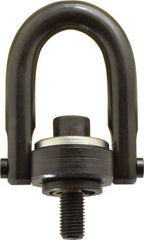 Jergens - 1,900 Lb Load Capacity Safety Engineered Center Pull Hoist Ring - M16 x 2.0 Thread, 29mm Thread Length, Alloy Steel, Black Oxide Finish - Benchmark Tooling