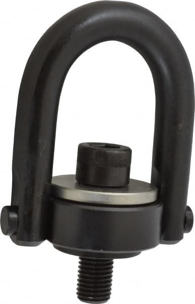 Jergens - 4,200 Lb Load Capacity Safety Engineered Center Pull Hoist Ring - M24 x 3.0 Thread, 37mm Thread Length, Alloy Steel, Black Oxide Finish - Benchmark Tooling