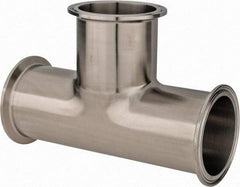 VNE - 2-1/2", Clamp Style, Sanitary Stainless Steel Pipe Tee - Tube OD Connection, Grade 304 - Benchmark Tooling