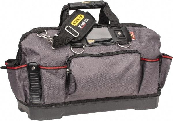 Stanley - 16 Pocket Black & Gray Polyester Tool Bag - 9-1/4" Wide x 19-1/4" Deep x 12-3/4" High - Benchmark Tooling