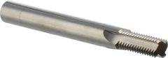 Scientific Cutting Tools - 1/4-19, 3/8-19 Thread, 3/8" Shank Diam, Bright Coating, Solid Carbide Straight Flute Thread Mill - 4 Flutes, 3-1/2" OAL, 1/4" Min Noml Diameter - Benchmark Tooling