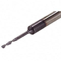 Iscar - 0.9mm 140° Solid Carbide Jobber Drill - TiAlN Finish, Right Hand Cut, Spiral Flute, Straight Shank, 46mm OAL, Standard Point - Benchmark Tooling