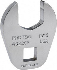 Proto - 11/16" 3/8" Drive Chrome Open End Crowfoot Wrench - 1.54" Head Diam x 1/4" Head Thickness - Benchmark Tooling