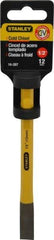 Stanley - 6" OAL x 1/2" Blade Width Cold Chisel - 1/2" Tip, 3/8" Stock, Chrome Vanadium Steel Handle - Benchmark Tooling