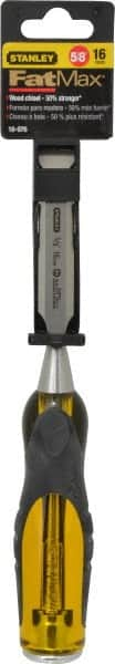 Stanley - 9" OAL x 5/8" Blade Width Wood Chisel - 5/8" Tip, Patented Bi-Material Break Resistant Handle - Benchmark Tooling