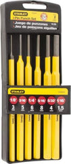 Stanley - 6 Piece, 1/16 to 5/16", Pin Punch Set - Hex Shank, Comes in Plastic Case - Benchmark Tooling