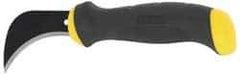 Stanley - Fixed Linoleum Knife - 3" Blade, Yellow & Black Bi-Material Rubber Grip Handle, 1 Blade Included - Benchmark Tooling