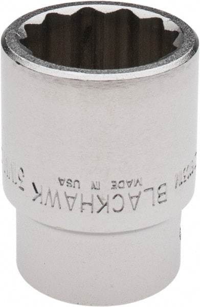 Blackhawk by Proto - 3/4" Drive, Standard Hand Socket - 6 Points, 2-13/64" OAL, Alloy Steel, Black Finish - Benchmark Tooling